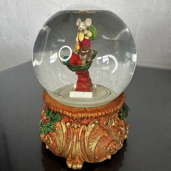 Vintage Stern's Musical Christmas Snow Globe "Joy To The World" Working SeeSaw - Picture 4 of 8